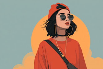 create a unique custom vector illustration in flat style