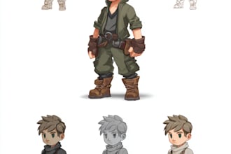 draw 2d game character design and animation