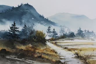 paint original watercolor landscape painting