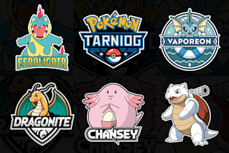 draw you pokemon art logo draft league team, banner, fakemon for you