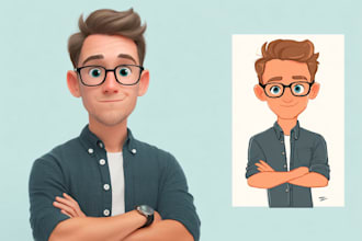 create cartoon illustration character or avatar