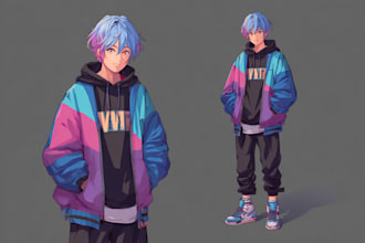 draw 2d anime character for vtuber