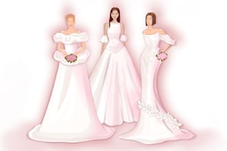 draw a wedding fashion illustration