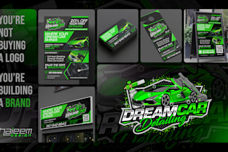 design premium auto detailing logo and brand identity