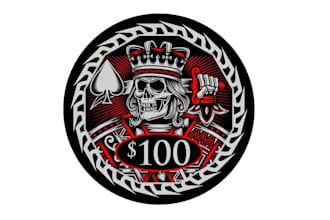 do minimalist poker chip, playing card, poker logo or any poker chip design