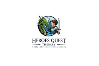 design epic fantasy inspired heroes quest therapy logo