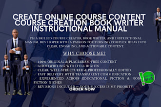 write and develop professional online course content and training materials