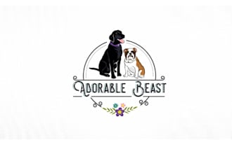 make aesthetics trendy logo for a dog grooming salon
