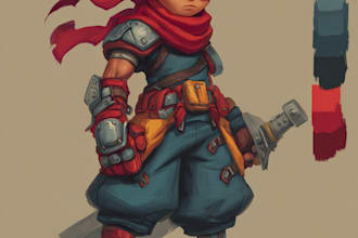 draw 2d game art military character design