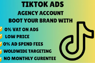 set up tiktok agency ad account or business center to target