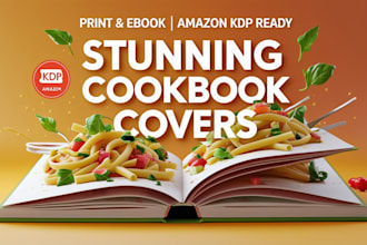 design professional cookbook cover, recipe book cover, and food book design