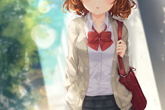draw anime character design or reference sheet