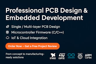 do pcb design, circuit schematic, firmware and embedded system development