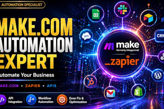 setup make com automation, make com ai automation, make integromat expert