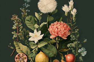 draw a realistic botanical illustration