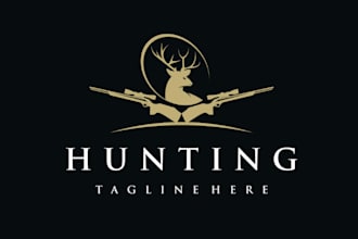 do hunting logo with express delivery and brand identity