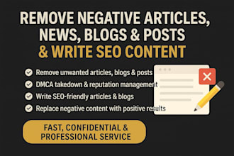 remove bad articles,mugshots,negative links,remove false new from google