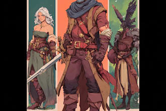 do a awesome charcter design dnd character art and dnd art