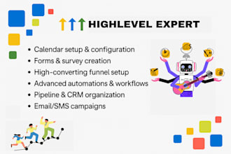 setup and optimize your gohighlevel CRM, automations and sales funnels