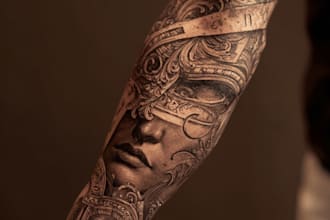 create a tattoo design of tattoo sleeve
