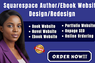 design a stunning squarespace author website ebook store and SEO setup