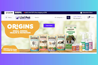 design high quality pet accessories shopify store pet supplement shopify website