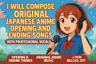 compose original japanese anime opening and ending songs with professional vocal