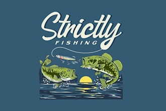 design unique fishing t shirt logo