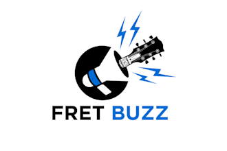 design fret buzz amped up guitar newsletter logo