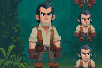 make professional characters for 2d games in unity