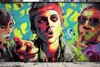 design canvas wall art in graffiti and street art style