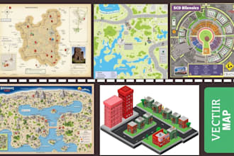 create 3d game map, clothing, map, accessories, avatar, illustration map design