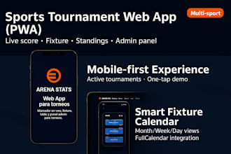develop a professional sports tournament web app