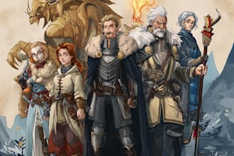 draw your dnd group party illustration