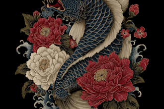 draw japanese traditional tattoo design