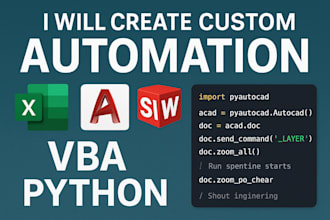 create custom solidworks macros, add ins, and cad automation scripts
