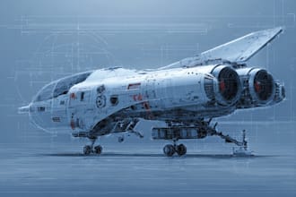 create sci fi vehicle design and spaceship concept art
