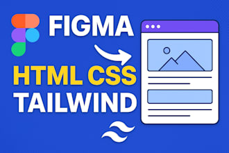 convert figma to responsive HTML, CSS, tailwind website