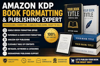professionally format your book for amazon KDP kindle, and paperback