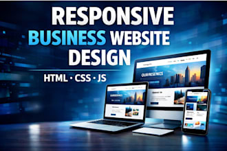 build responsive modern HTML CSS js website for business