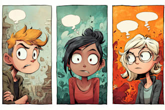 draw comic book cartoon and custom illustration digital art