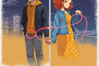 draw comic book illustration webtoon in anime style