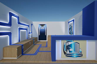 3d design and rendering of commercial and trade show stands