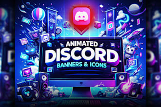 design custom animated discord icons, banners and full server branding