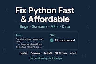 debug or optimise your python code to run smoothly