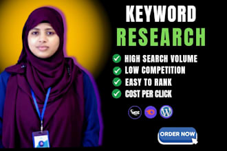 do  research high volume low competition SEO keywords