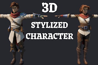 create stylized 3d character model, game ready or 3d printing