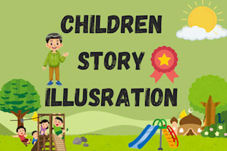 create unique and awesome children storybook illustrations