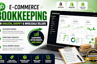 do ecommerce bookkeeping for amazon, shopify and wholesale sellers