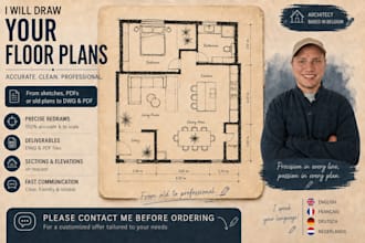 draw your architectural house plans, blueprints in autocad or pdf
